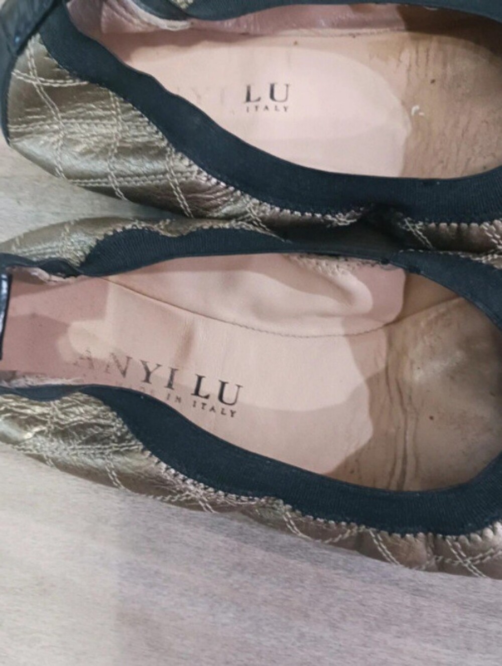 Sergio Rossi-Inspired Gold Quilted Ballet Flats by Mad In Italy.